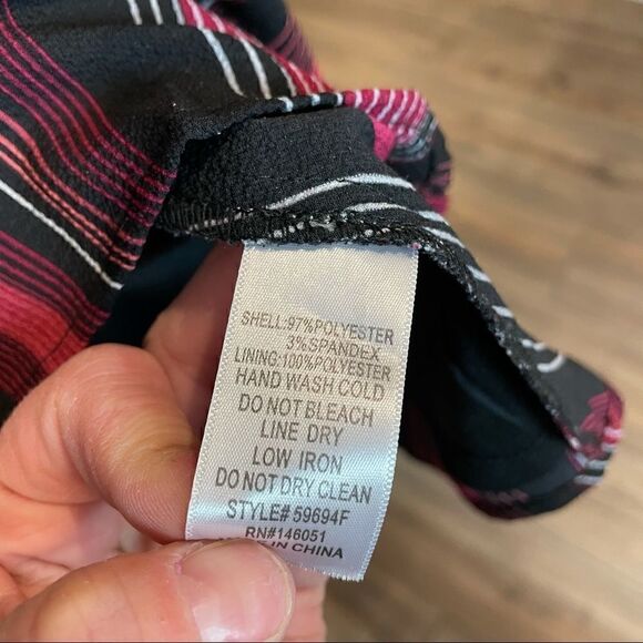 Monteau Striped Faux Wrap dress Large - Picture 6 of 7